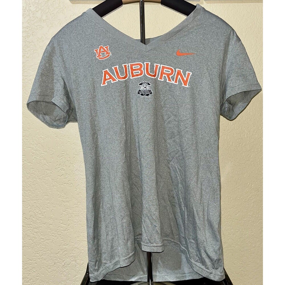 Auburn Tigers Nike Women's Gray V Neck Size Large BCS 2016 T Shirt